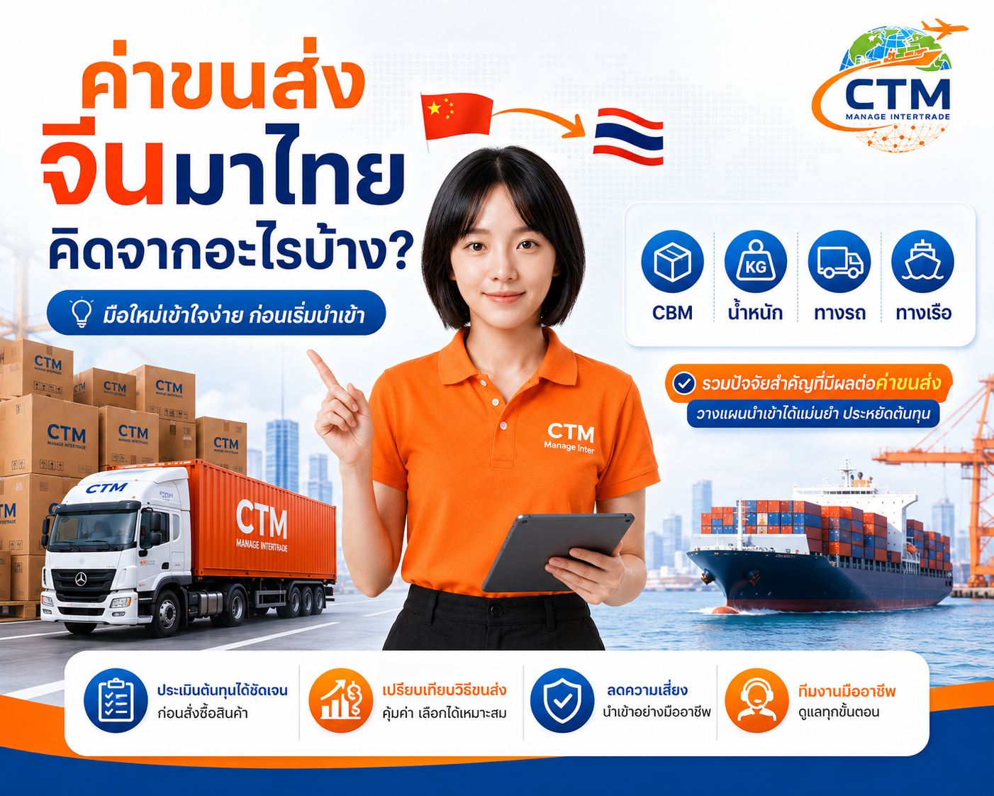 ค่าขนส่งจีนมาไทยคิดจากอะไรบ้าง? คิดยังไง ? 