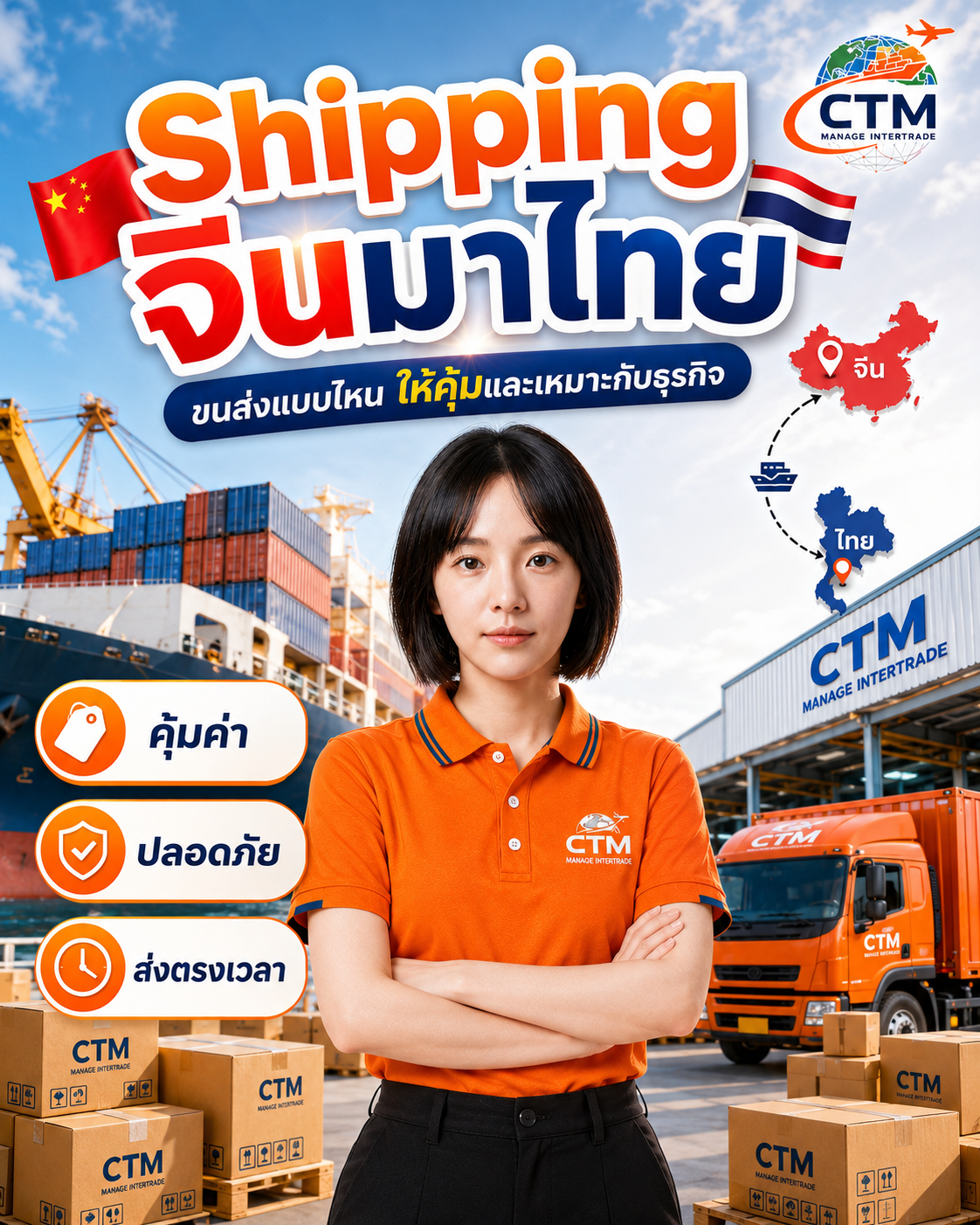 Shipping จีนมาไทย เลือกแบบไหนให้ของถึงไวและคุมต้นทุนได้