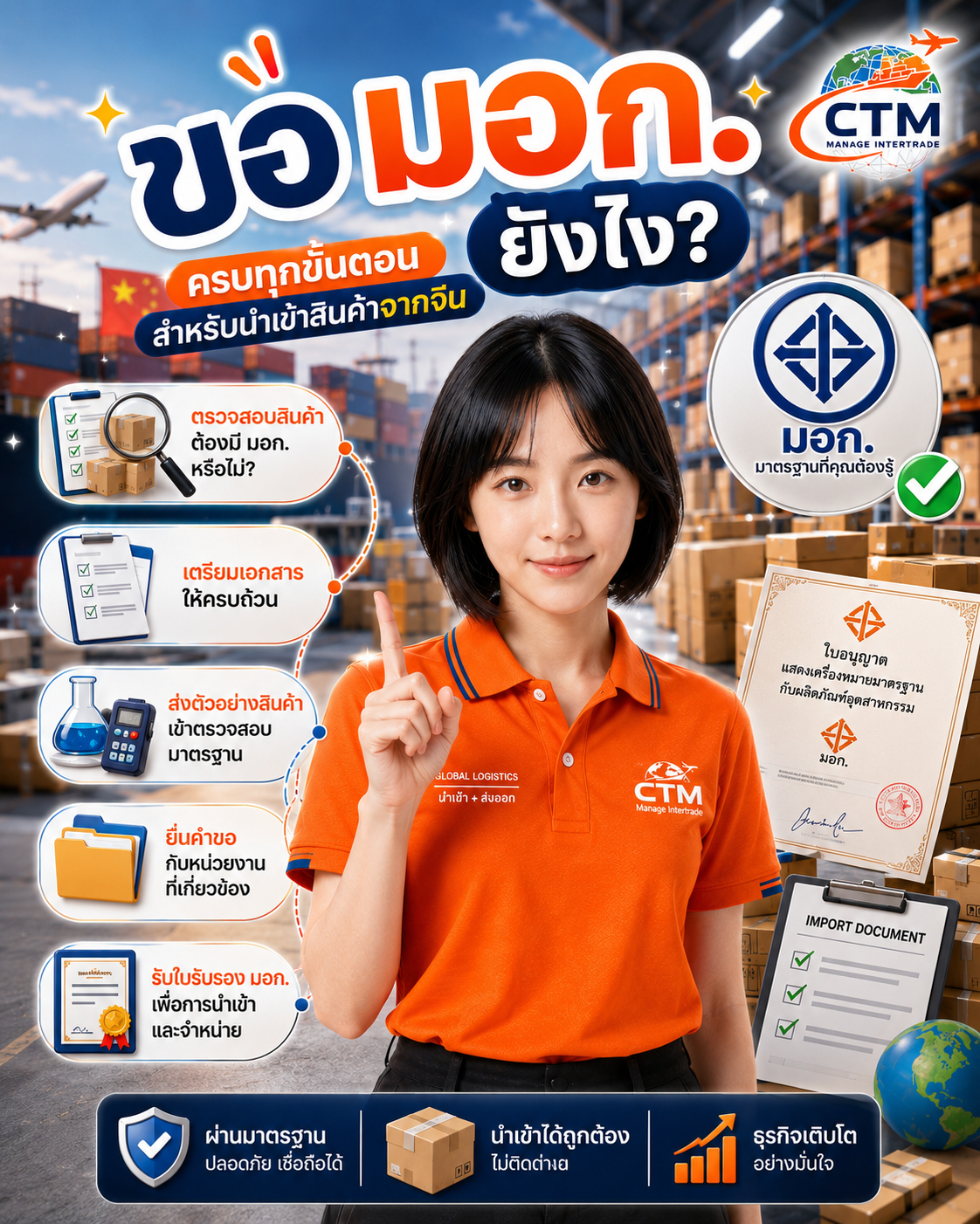 ขอ มอก. ยังไง? ขั้นตอนขอใบรับรอง มอก. สำหรับนำเข้าสินค้าจากจีน ต้องใช้เอกสารอะไรบ้าง