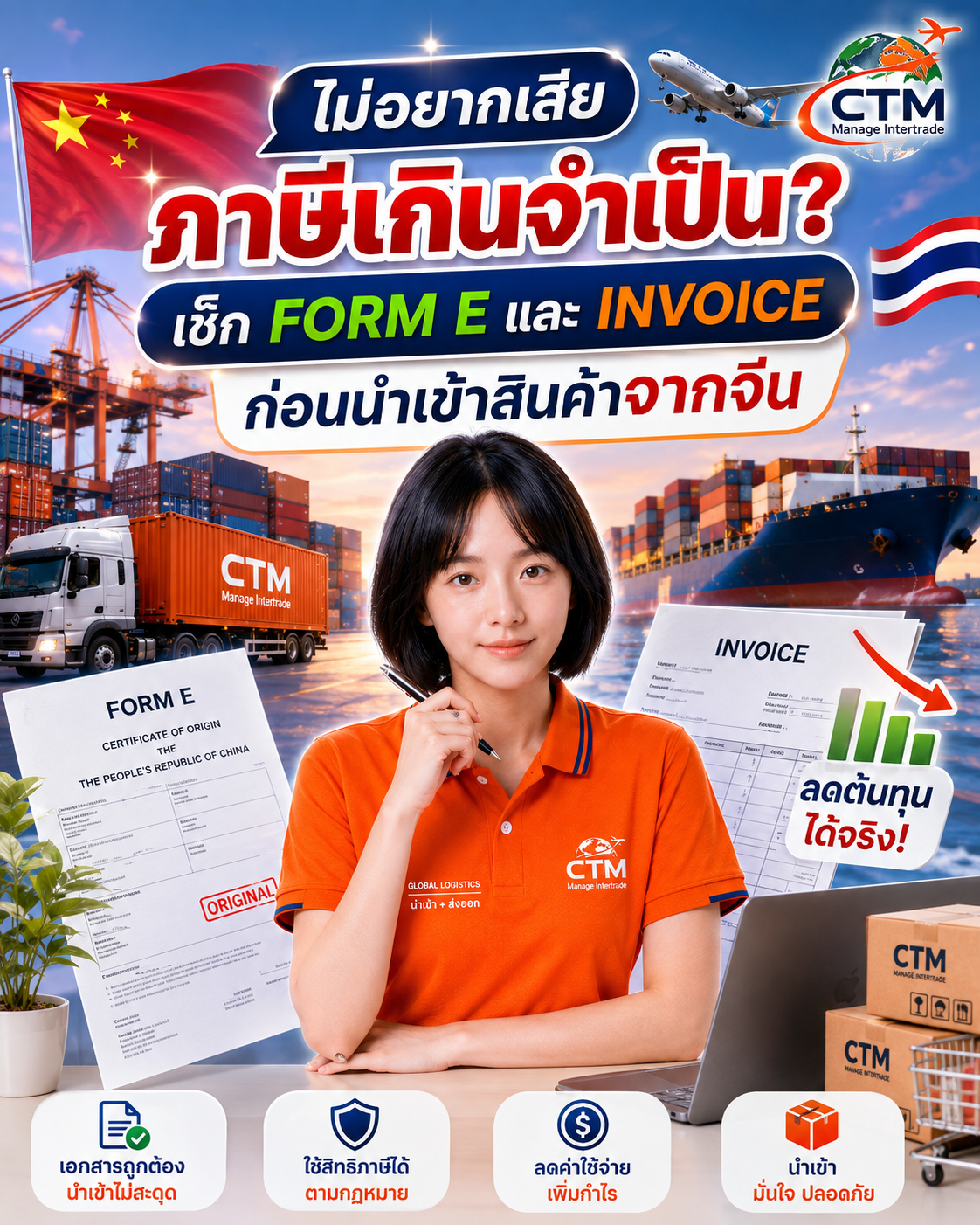 ไม่อยากเสียภาษีเกินจำเป็น? เช็ก FORM E และ Invoice ก่อนนำเข้าสินค้าจากจีน
