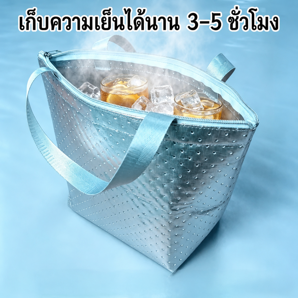 กระเป๋าเก็บความเย็น กระเป๋าใส่ขวดน้ำ กระเป๋าฟอยล์เก็บอุณหภูมิ พกพาไปทะเล ปิคนิค แคมป์ปิ้ง
